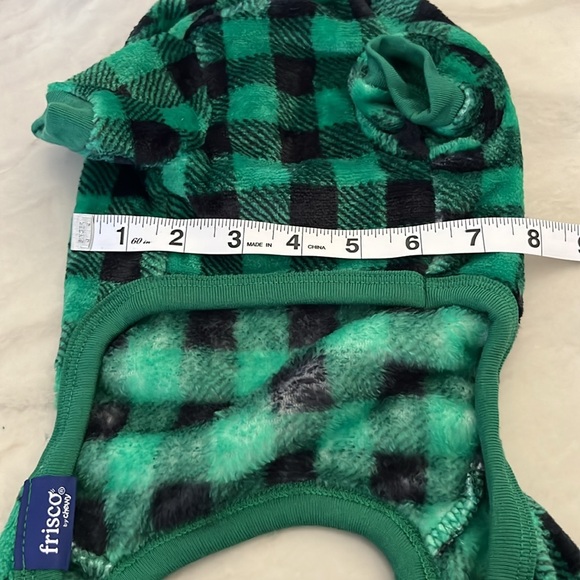 Frisco Dog Plush Cozy Fleeze PJs. Green Plaid. Small NWT! - Picture 4 of 5